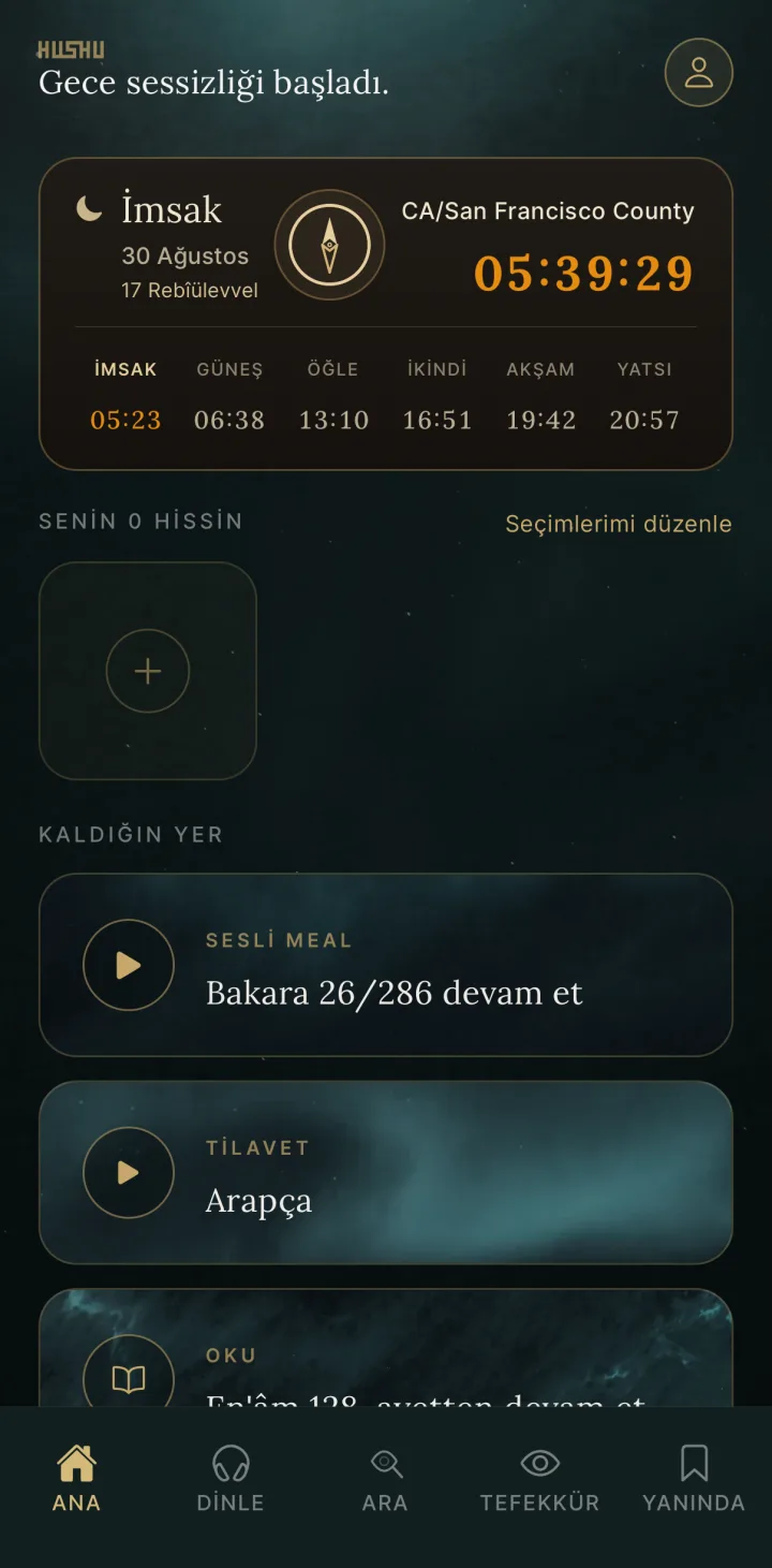 HUSHU — Uygulama