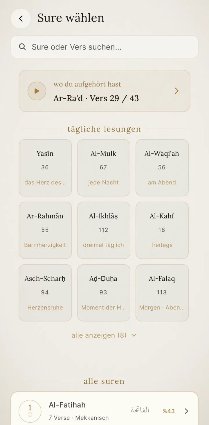 HUSHU — Koran lesen