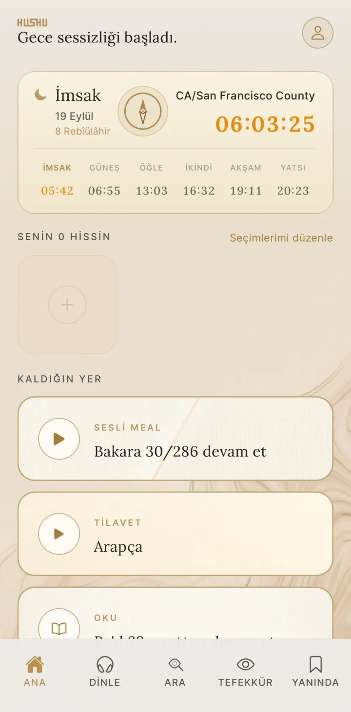 HUSHU — Uygulama